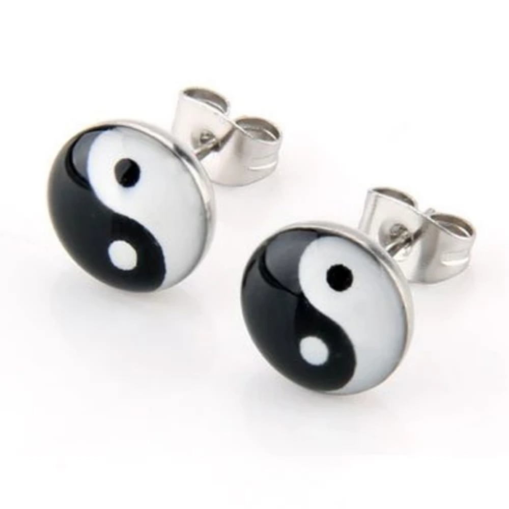 Yin and Yang Stud Earrings